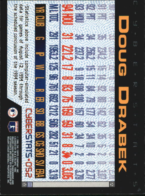 A6738- 1995 Topps Cyberstats BB Card #s 1-250 -You Pick- 15+ FREE US SHIP - Picture 105 of 493