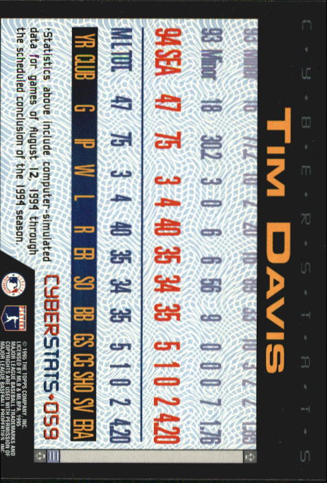 A6738- 1995 Topps Cyberstats BB Card #s 1-250 -You Pick- 15+ FREE US SHIP - Picture 119 of 493
