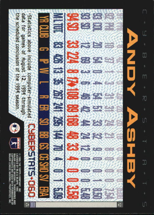 A6738- 1995 Topps Cyberstats BB Card #s 1-250 -You Pick- 15+ FREE US SHIP - Picture 121 of 493