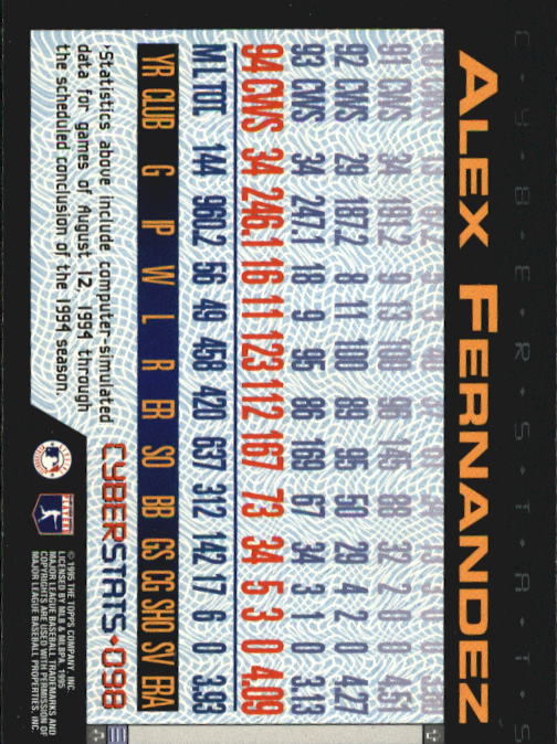 A6738- 1995 Topps Cyberstats BB Card #s 1-250 -You Pick- 15+ FREE US SHIP - Picture 197 of 493