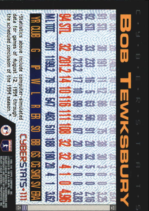 A6738- 1995 Topps Cyberstats BB Card #s 1-250 -You Pick- 15+ FREE US SHIP - Picture 223 of 493