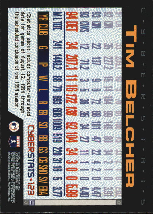 A6738- 1995 Topps Cyberstats BB Card #s 1-250 -You Pick- 15+ FREE US SHIP - Picture 247 of 493