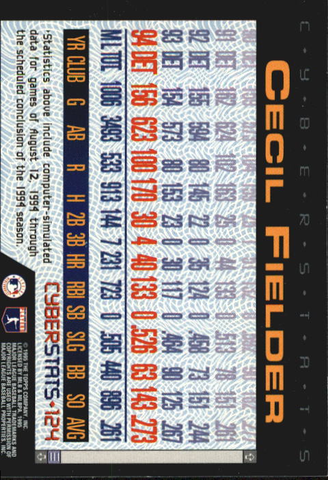 A6738- 1995 Topps Cyberstats BB Card #s 1-250 -You Pick- 15+ FREE US SHIP - Picture 249 of 493