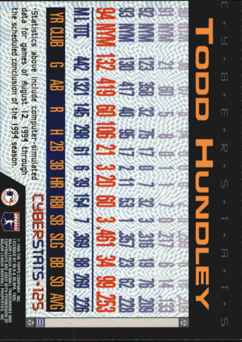A6738- 1995 Topps Cyberstats BB Card #s 1-250 -You Pick- 15+ FREE US SHIP - Picture 251 of 493