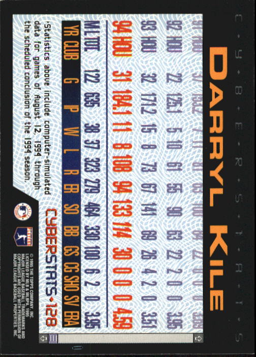 A6738- 1995 Topps Cyberstats BB Card #s 1-250 -You Pick- 15+ FREE US SHIP - Picture 257 of 493