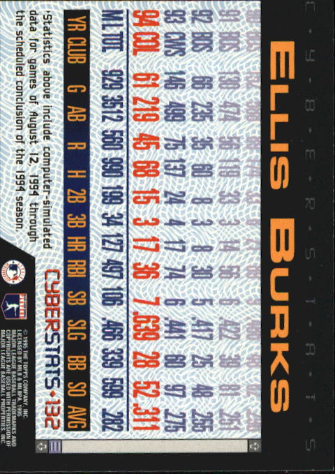A6738- 1995 Topps Cyberstats BB Card #s 1-250 -You Pick- 15+ FREE US SHIP - Picture 265 of 493