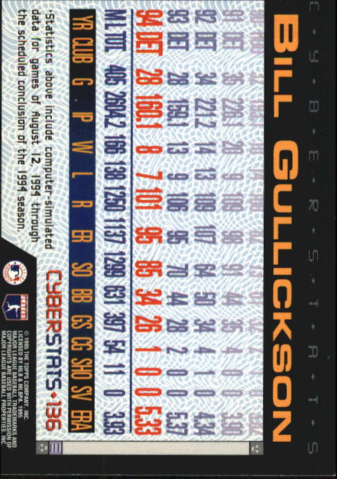 A6738- 1995 Topps Cyberstats BB Card #s 1-250 -You Pick- 15+ FREE US SHIP - Picture 273 of 493