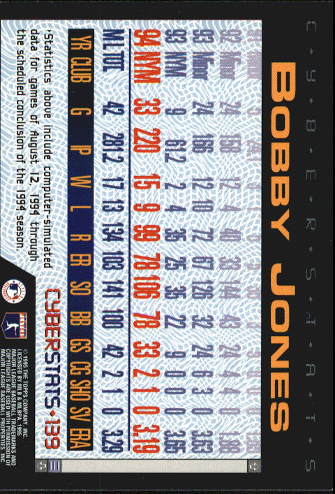 A6738- 1995 Topps Cyberstats BB Card #s 1-250 -You Pick- 15+ FREE US SHIP - Picture 279 of 493