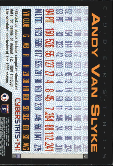 A6738- 1995 Topps Cyberstats BB Card #s 1-250 -You Pick- 15+ FREE US SHIP - Picture 283 of 493