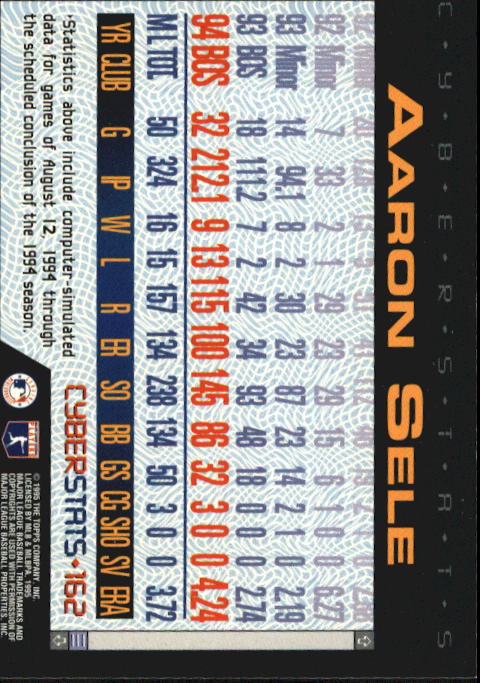 A6738- 1995 Topps Cyberstats BB Card #s 1-250 -You Pick- 15+ FREE US SHIP - Picture 323 of 493