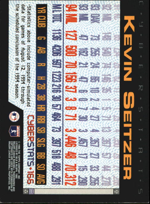 A6738- 1995 Topps Cyberstats BB Card #s 1-250 -You Pick- 15+ FREE US SHIP - Picture 331 of 493