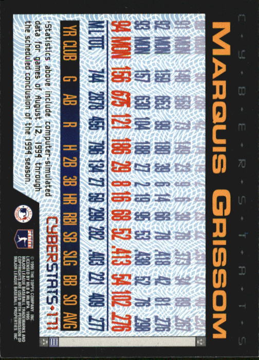 A6738- 1995 Topps Cyberstats BB Card #s 1-250 -You Pick- 15+ FREE US SHIP - Picture 341 of 493