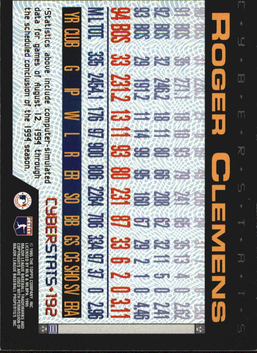 A6738- 1995 Topps Cyberstats BB Card #s 1-250 -You Pick- 15+ FREE US SHIP - Picture 381 of 493