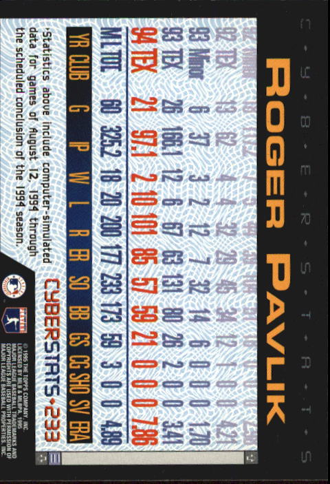 A6738- 1995 Topps Cyberstats BB Card #s 1-250 -You Pick- 15+ FREE US SHIP - Picture 459 of 493