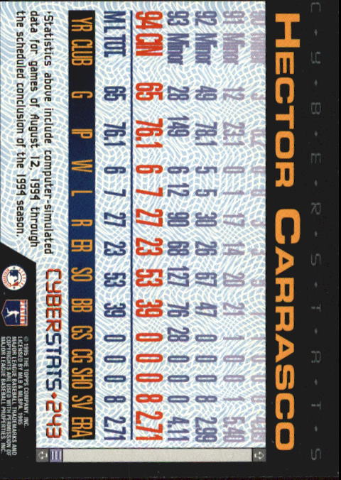 A6738- 1995 Topps Cyberstats BB Card #s 1-250 -You Pick- 15+ FREE US SHIP - Picture 479 of 493
