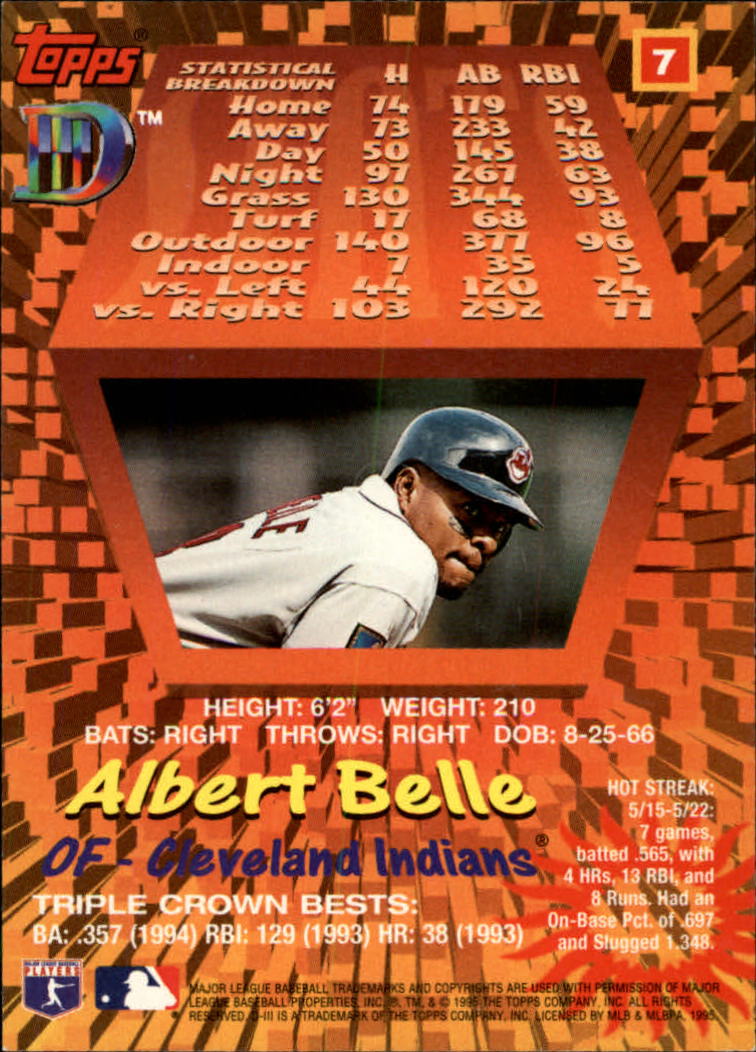 1995 Topps D3 #7 Albert Belle - NM-MT