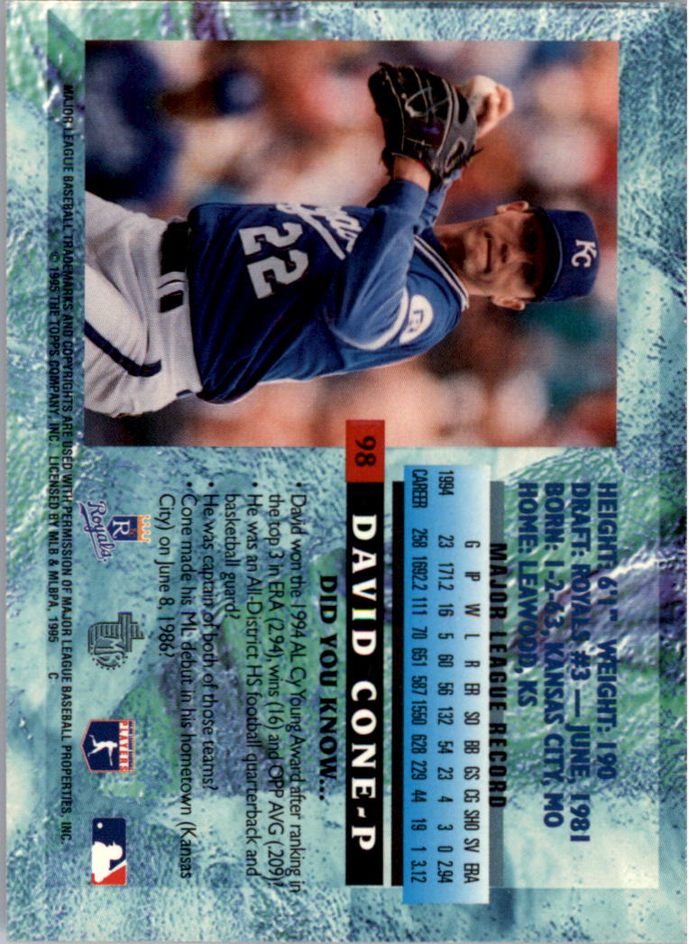 1995 Topps Embossed Baseball - Picture 129 of 231