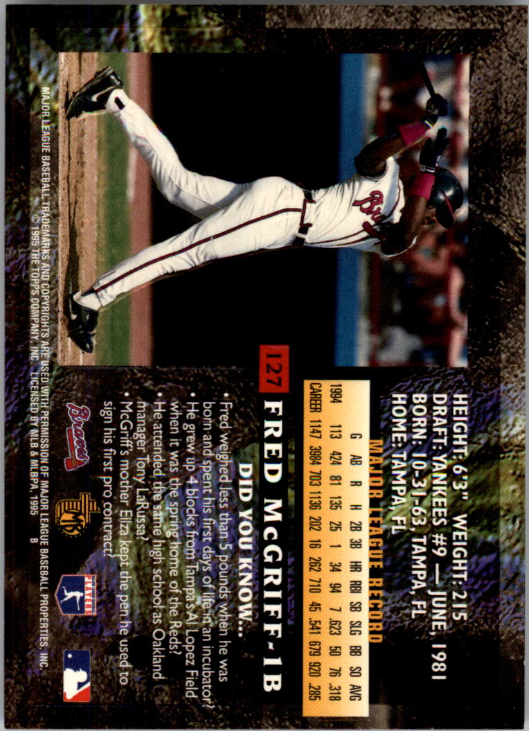 1995 Topps Embossed Baseball - Picture 157 of 231