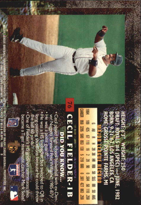 1995 Topps Embossed Baseball - Picture 207 of 231