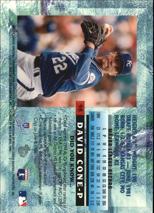 1995 Topps Embossed Baseball - Picture 217 of 231