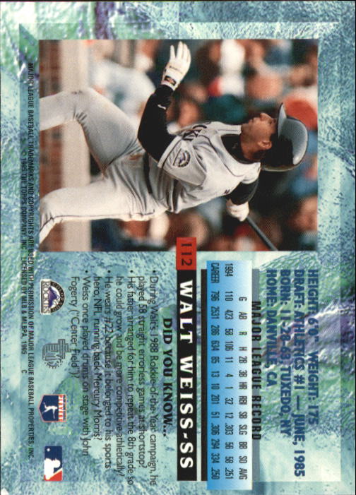 B3732- 1995 Topps Embossed Baseball Card #s 1-140 -You Pick- 15+ FREE US SHIP - Picture 189 of 199