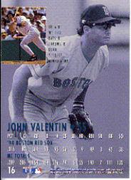 1995 Ultra #16 John Valentin back image