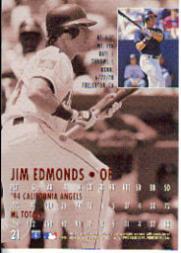 1995 Ultra #21 Jim Edmonds back image