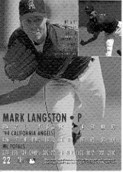 1995 Ultra #22 Mark Langston back image