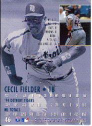 1995 Ultra #46 Cecil Fielder back image