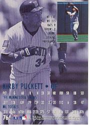 1995 Ultra #76 Kirby Puckett back image