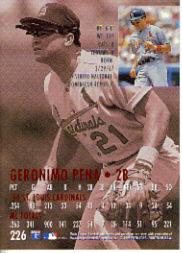 1995 Ultra #226 Geronimo Pena back image