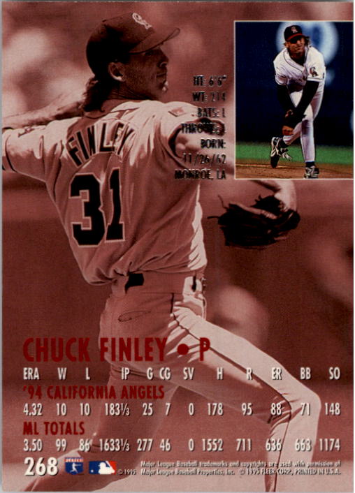 1995 Ultra #268 Chuck Finley back image