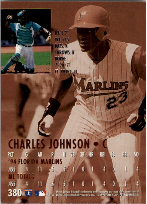 1995 Ultra #380 Charles Johnson back image