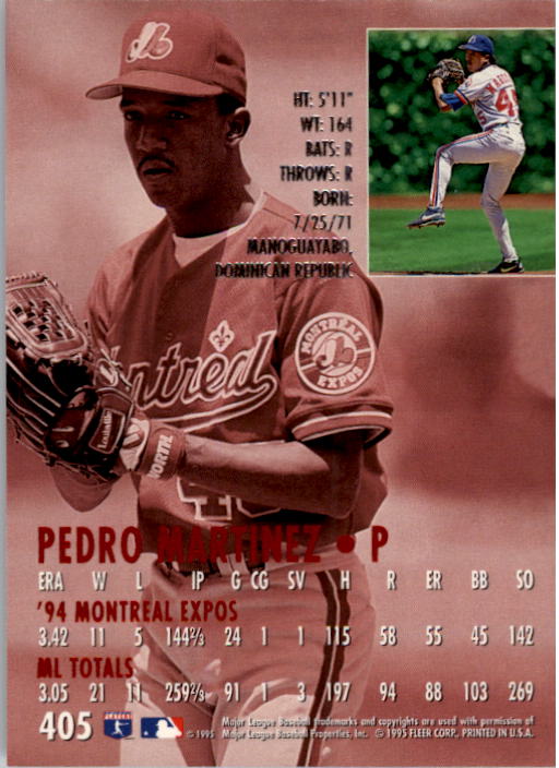1995 Ultra #405 Pedro Martinez back image