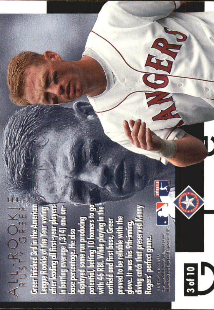 1995 Ultra All-Rookies Gold Medallion #3 Rusty Greer back image
