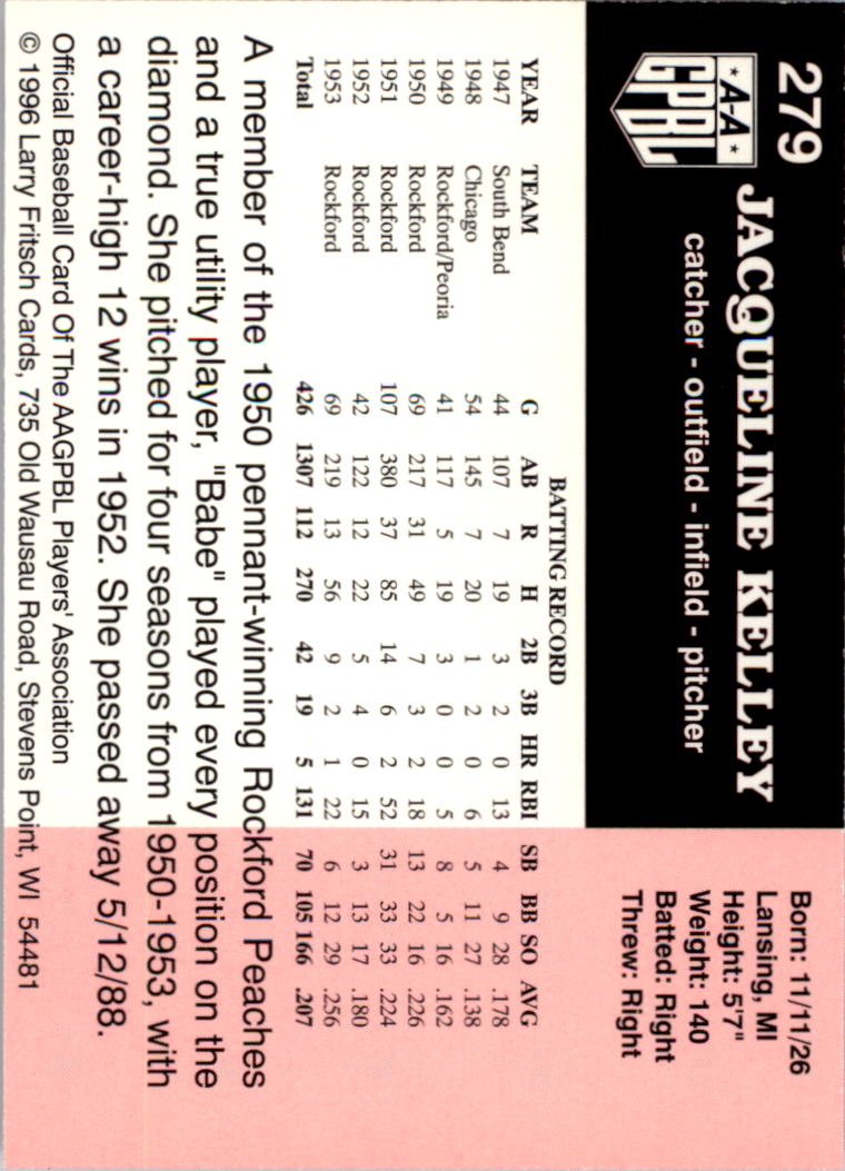 B2983- 1995-96 Fritsch AAGPBL Baseball #s 251-421 -You Pick- 15+ FREE US SHIP - Picture 59 of 323