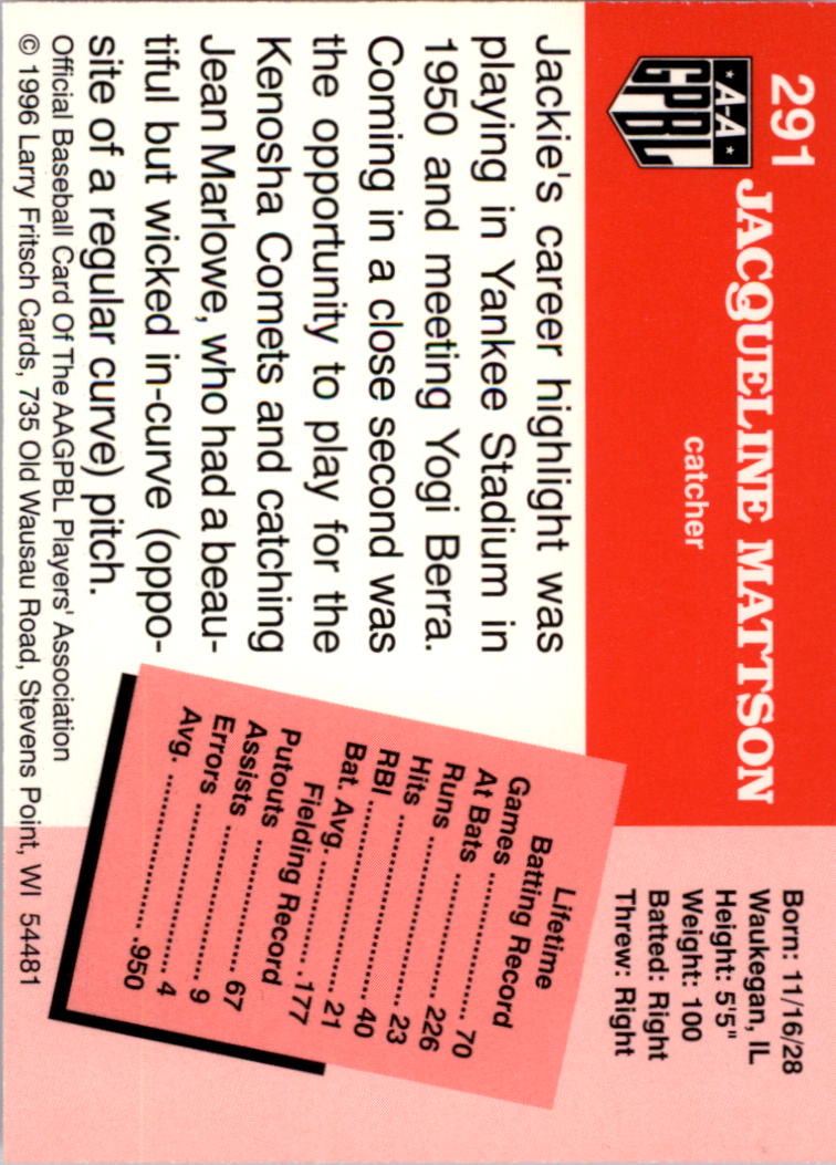 B2983- 1995-96 Fritsch AAGPBL Baseball #s 251-421 -You Pick- 15+ FREE US SHIP - Picture 83 of 323
