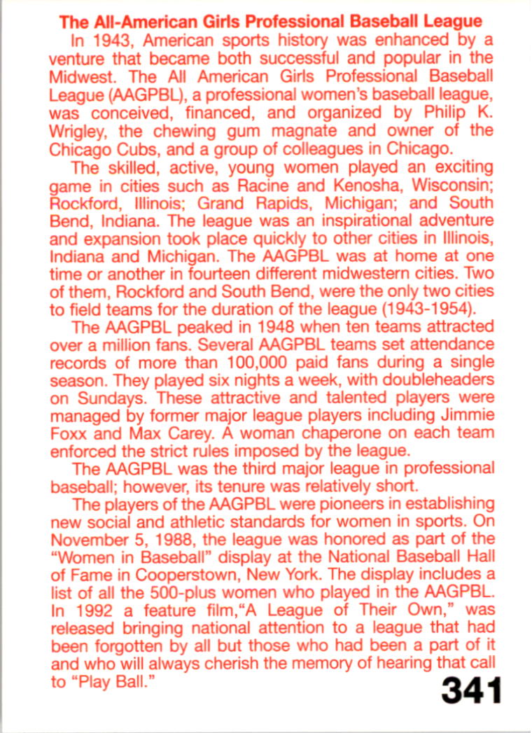 B2983- 1995-96 Fritsch AAGPBL Baseball #s 251-421 -You Pick- 15+ FREE US SHIP - Picture 179 of 323