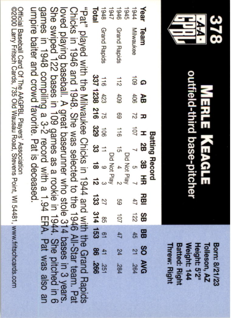 B2983- 1995-96 Fritsch AAGPBL Baseball #s 251-421 -You Pick- 15+ FREE US SHIP - Picture 253 of 323