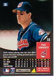 1996 Pinnacle #68 Paul Sorrento back image