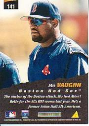 1996 Pinnacle #141 Mo Vaughn NAT back image