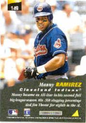 1996 Pinnacle #149 Manny Ramirez NAT back image