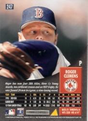 1996 Pinnacle #247 Roger Clemens back image