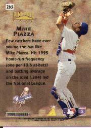 1996 Pinnacle #265 Mike Piazza HH back image
