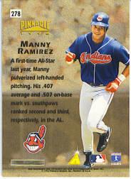 1996 Pinnacle #278 Manny Ramirez HH back image