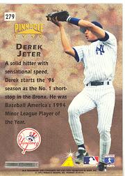 1996 Pinnacle #279 Derek Jeter HH back image