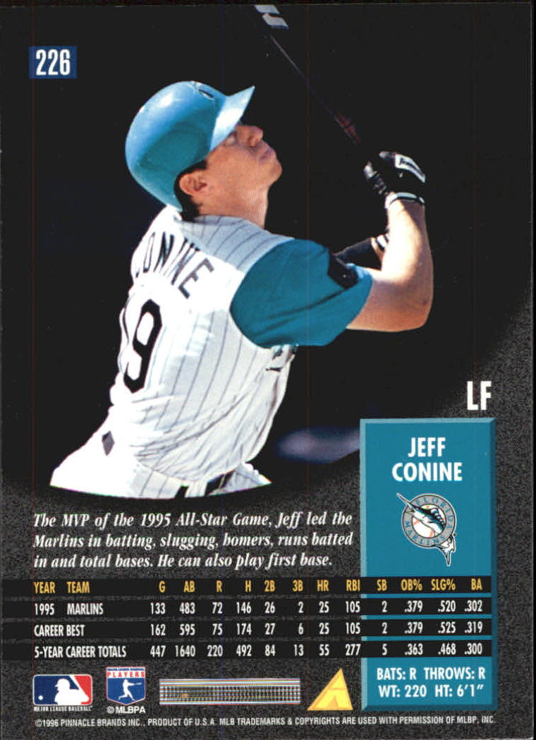 1996 Pinnacle Foil #226 Jeff Conine back image