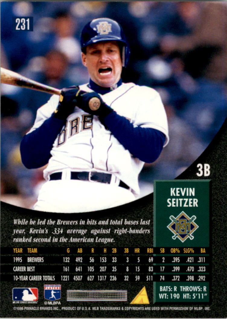 1996 Pinnacle Foil #231 Kevin Seitzer back image