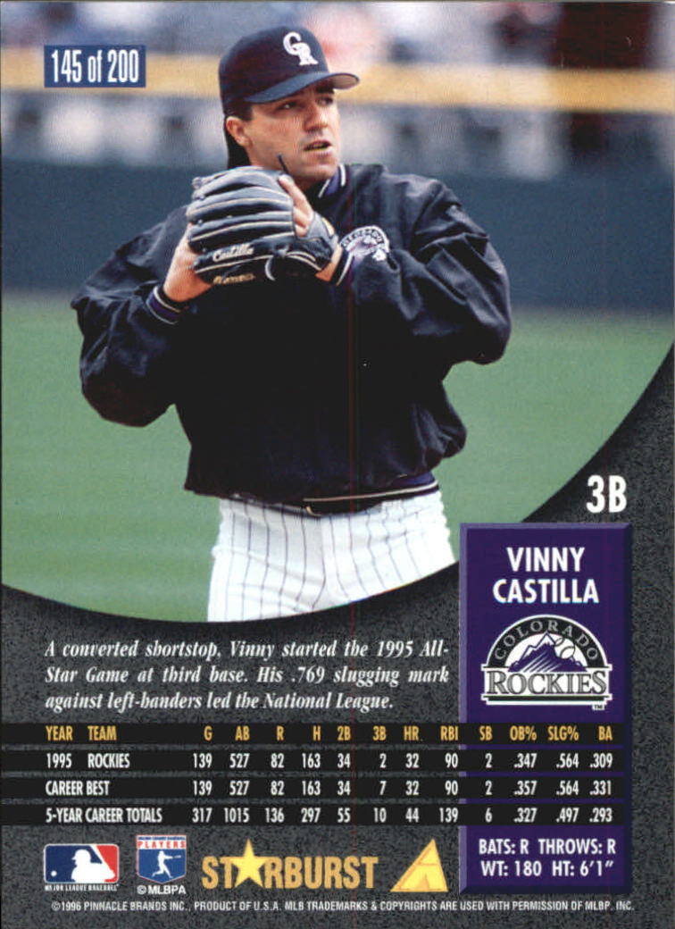 1996 Pinnacle Baseball "Starburst/Artist's Proofs" Parallel Cards - Picture 65 of 81