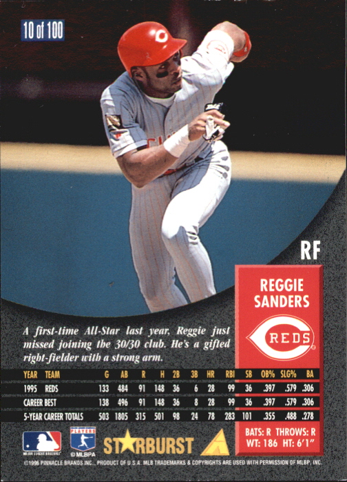 1996 Pinnacle Baseball "Starburst/Artist's Proofs" Parallel Cards - Picture 75 of 81